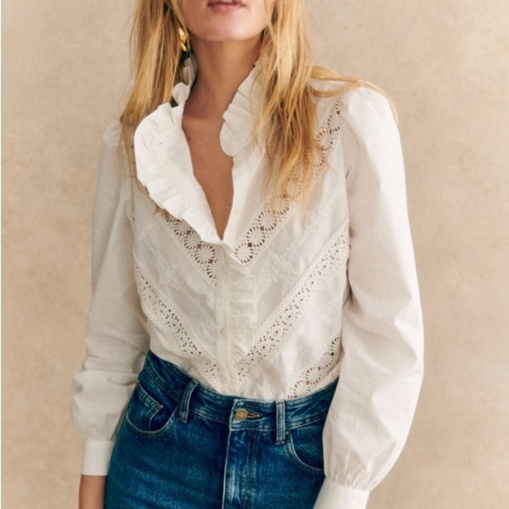Sézane Lou shirt in Ecru